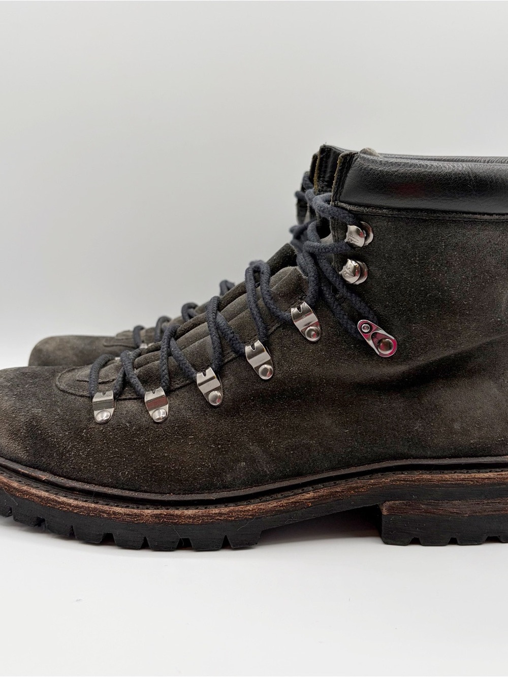 Frye Wyoming Hiker 84511 Mens Gray Suede Lace Up Casual Dress Boots Size 10 D